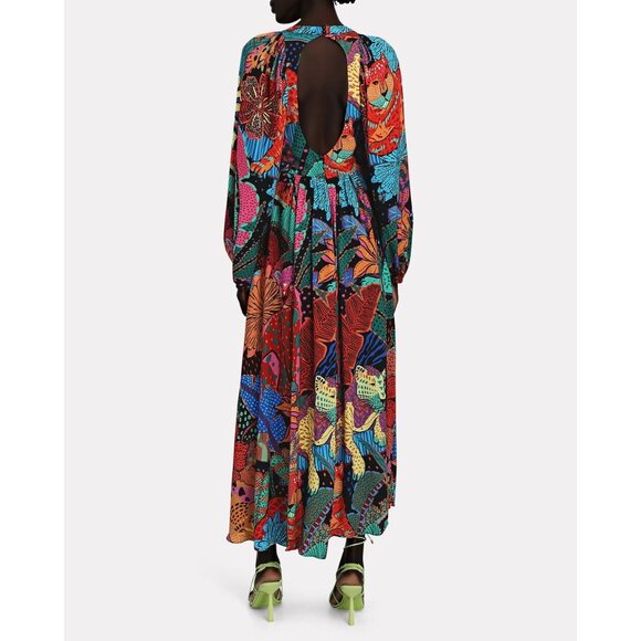 Farm Rio Cool Leopard Maxi Dress in Multicolor Medium Womens Long Gown - Picture 2 of 15